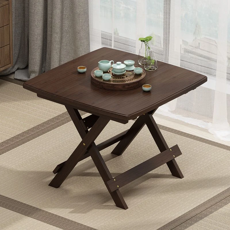 楠竹折叠桌子餐桌家用小户型饭桌户外便携简易方桌正方形阳台摆摊