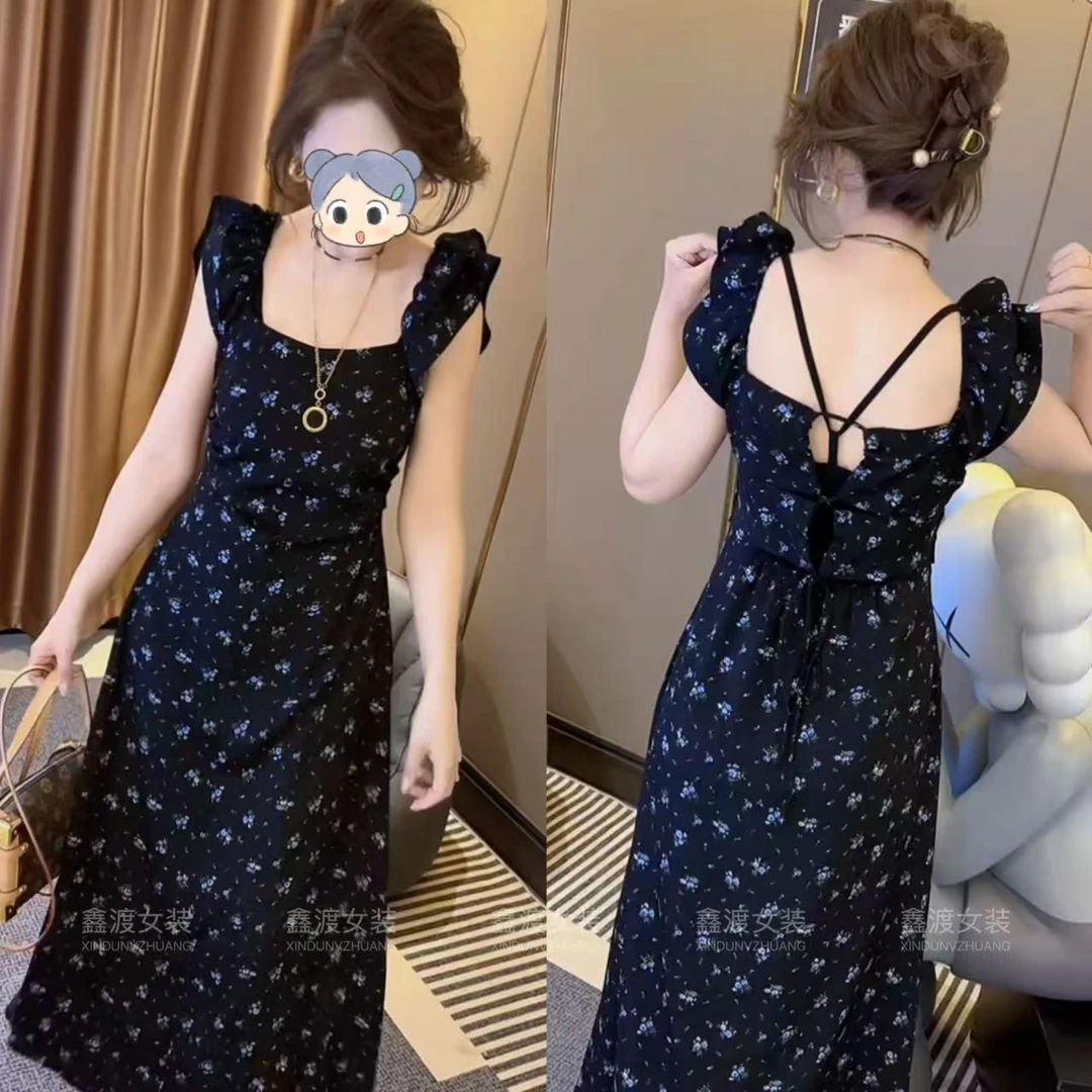 2025夏季新款时尚显瘦气质女士网红洋气连衣裙百搭款D9826