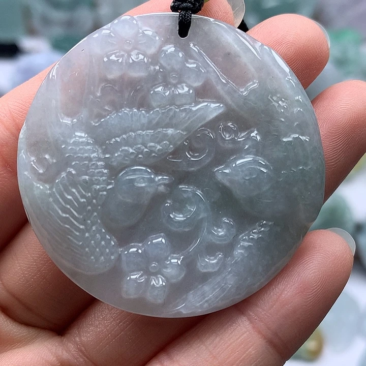 翡翠未镶嵌颈饰鸟语花香福利