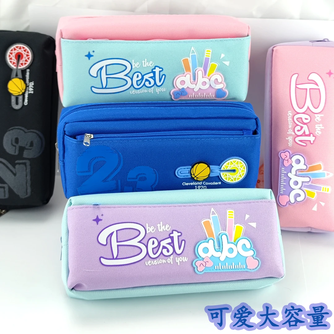 高颜值ins风笔袋大容量耐脏卡通可爱学生多功能学习文具盒铅笔盒