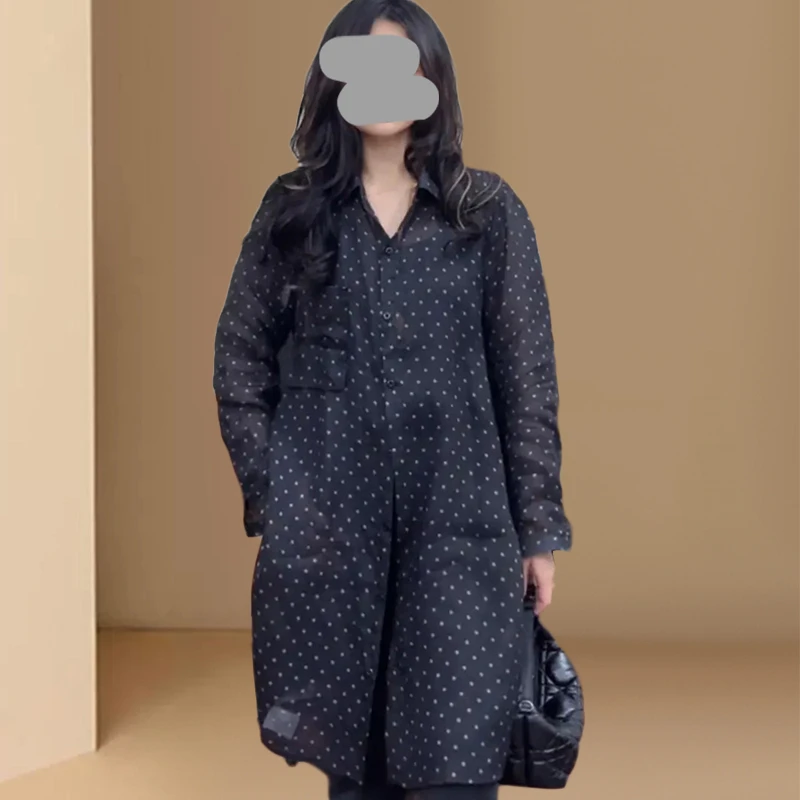 韩版百搭宽松中长款拨点衬衫女欧洲站2025夏季新款洋气休闲上衣潮