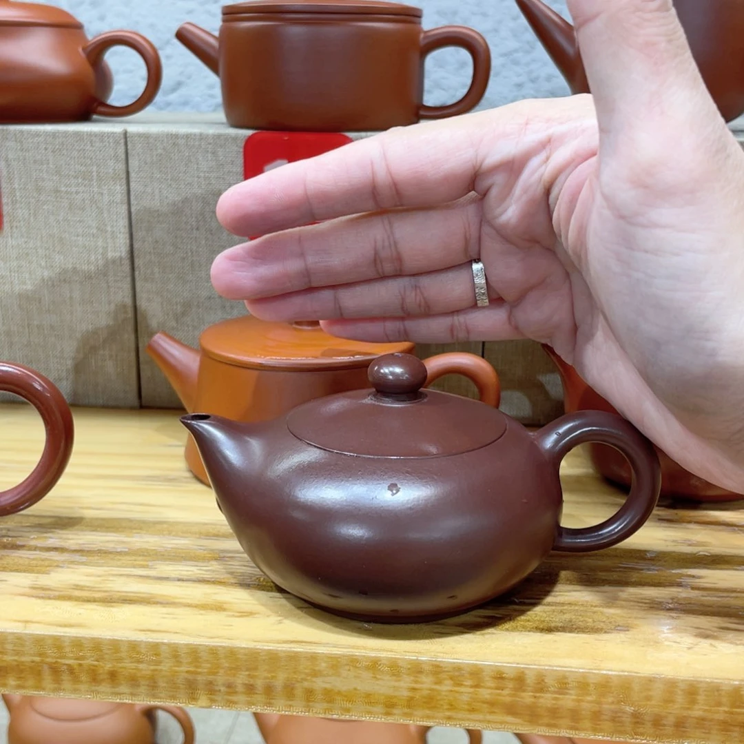 茶壶紫砂水磨凤雏紫泥120毫升……