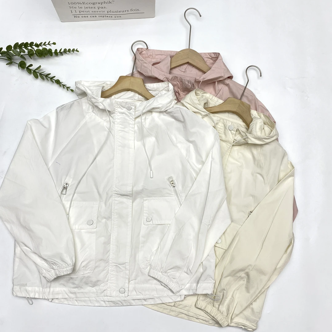 大码春款外套宽松防晒衣小个子短款休闲显瘦风衣连帽2465