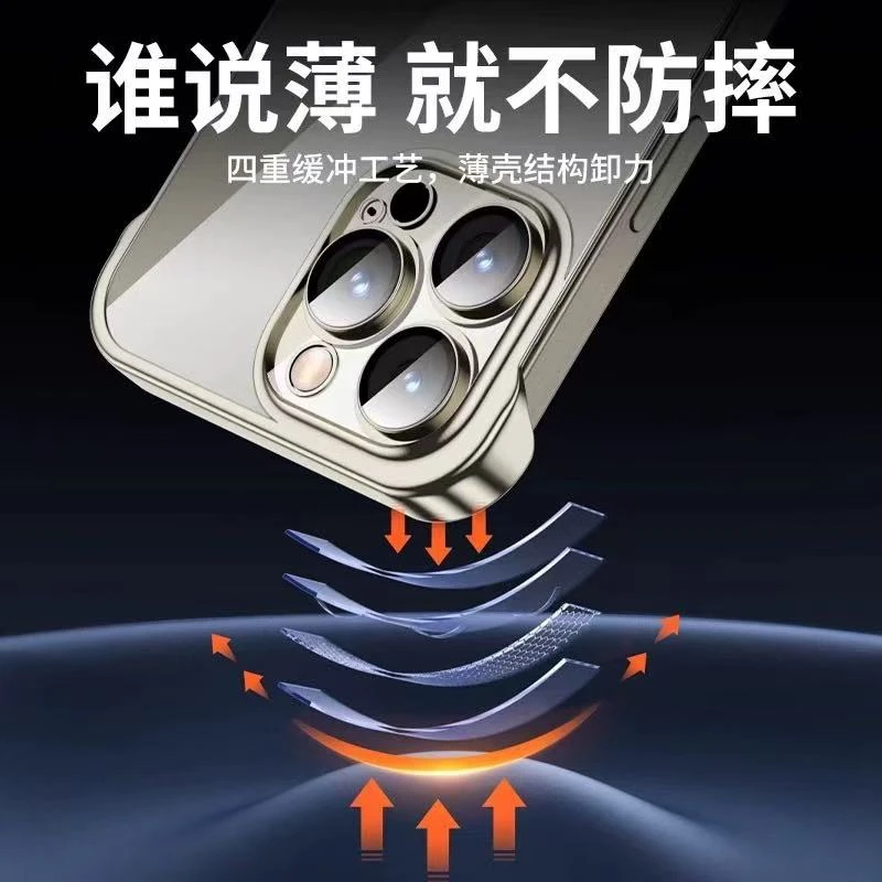 【防摔护机】适用14ProMAX超薄晶透全包简约风硅 胶软壳手机壳