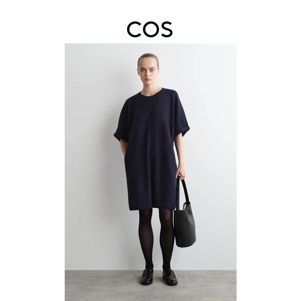 COS女装 休闲版型美利奴羊毛迷你连衣裙2025秋季新品1294102003