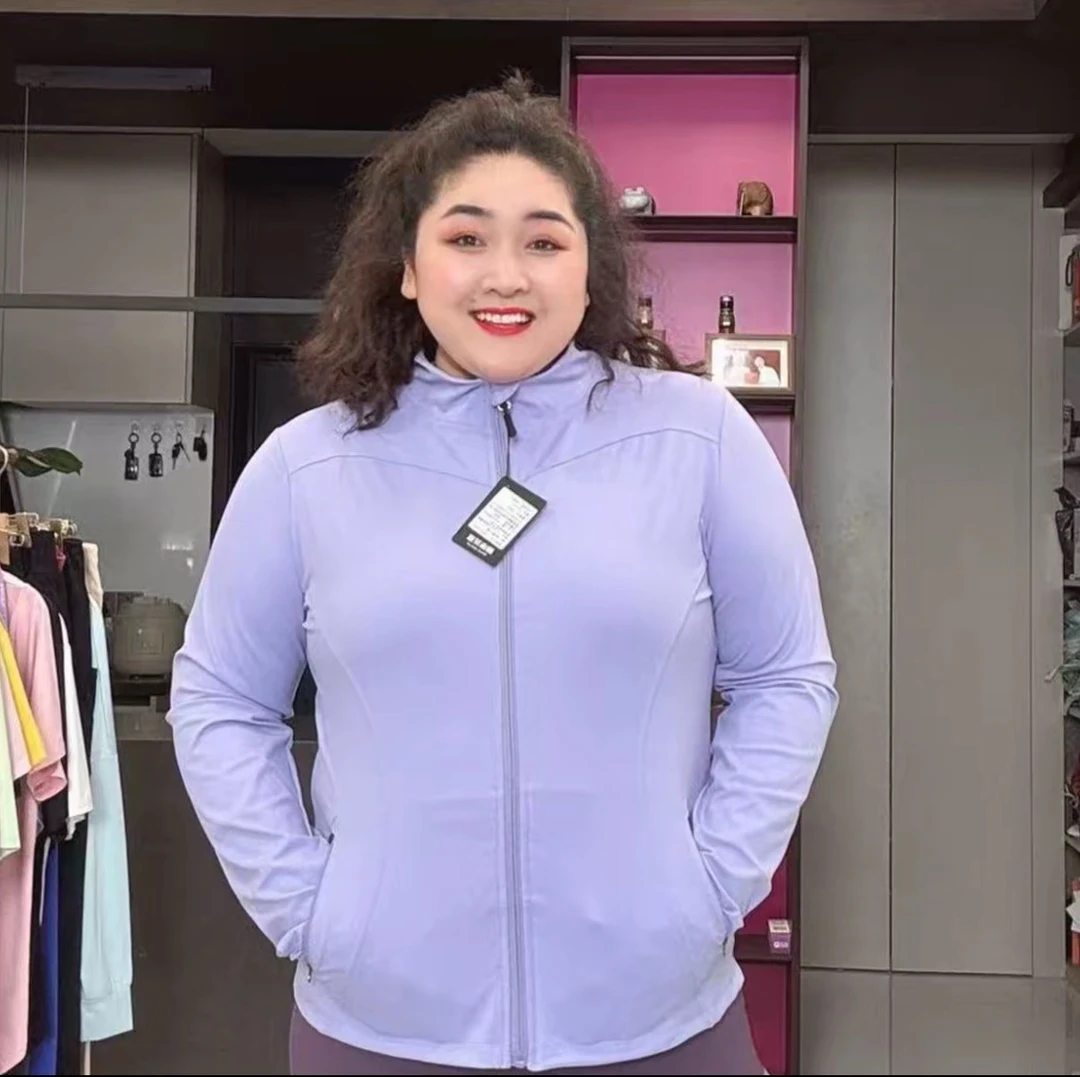 励志女孩大码春夏裸感薄款修身显瘦带口袋外套高腰提臀WT-818