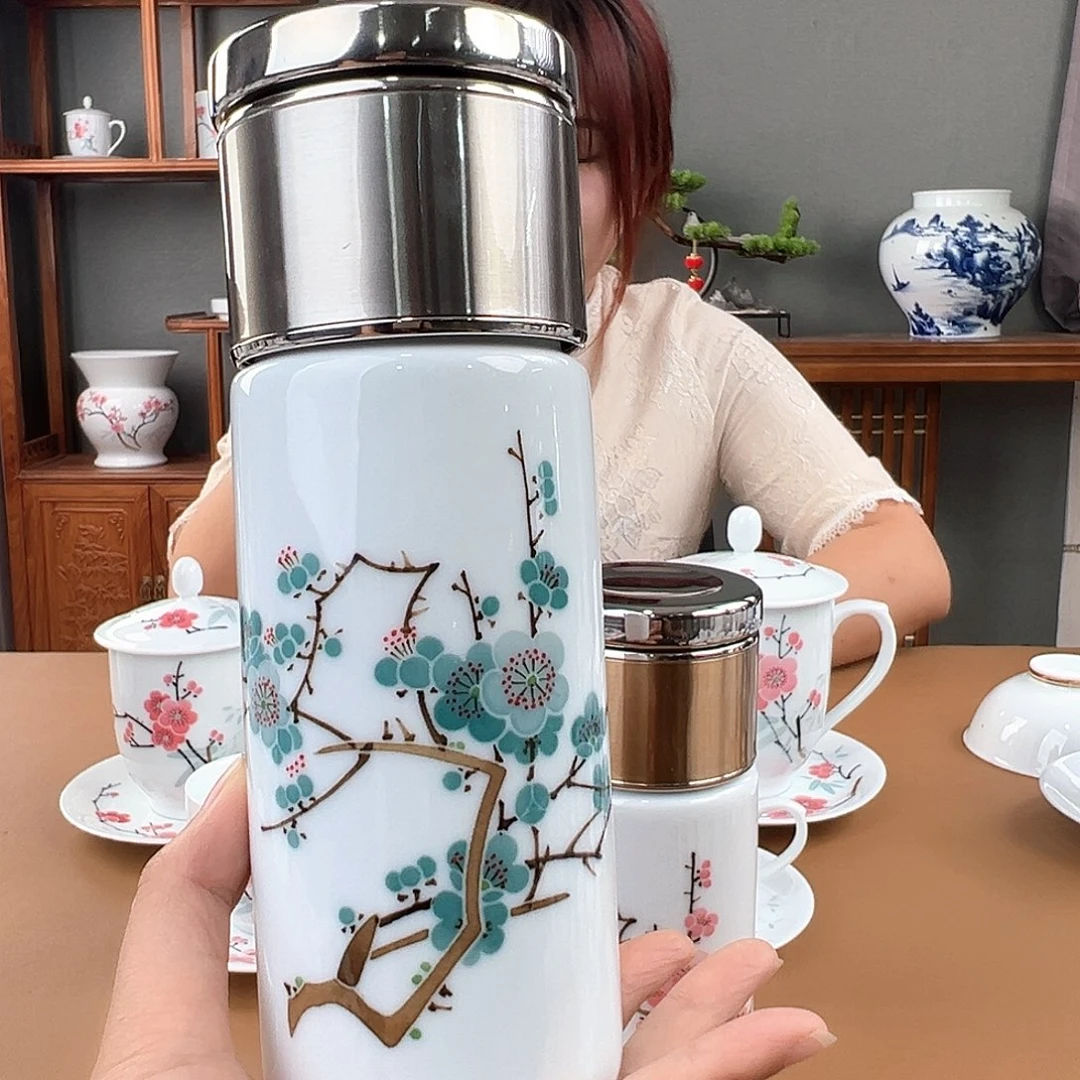 翠竹绿梅保温杯，瑕疵