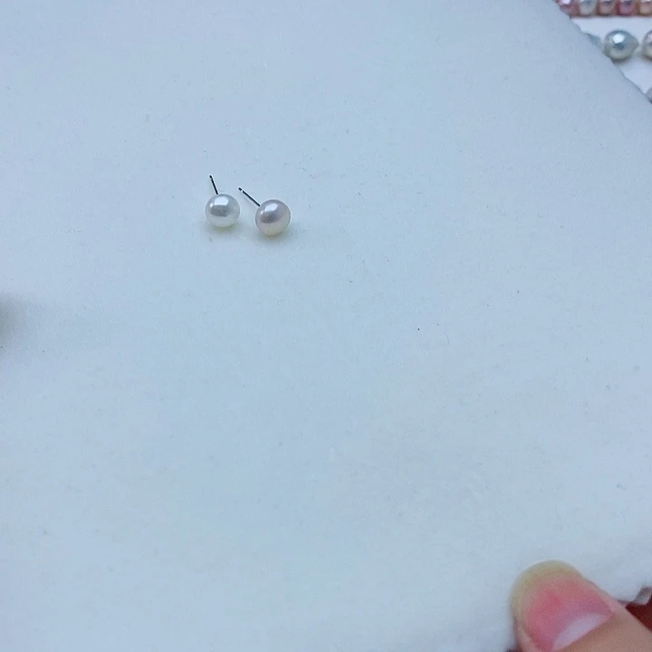 未镶嵌淡水珍珠项链耳钉馒头珠