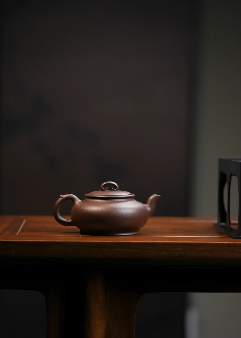 悟空紫砂壶 紫泥 半手工