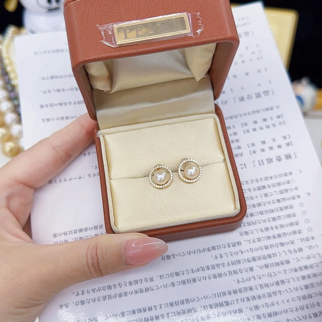 银S925镶嵌海水珍珠耳饰