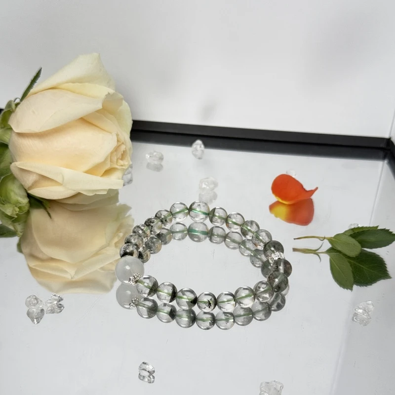 【春风】视界工坊8.9mm绿幽灵+白雪花幽灵手串 JY616