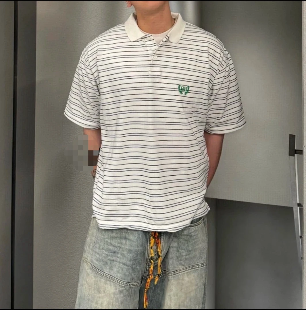 25SS双B麦穗条纹POLO衫时尚休闲