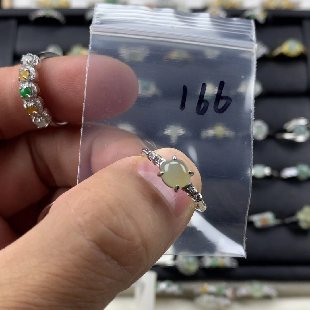 翡翠银S925镶嵌戒指166