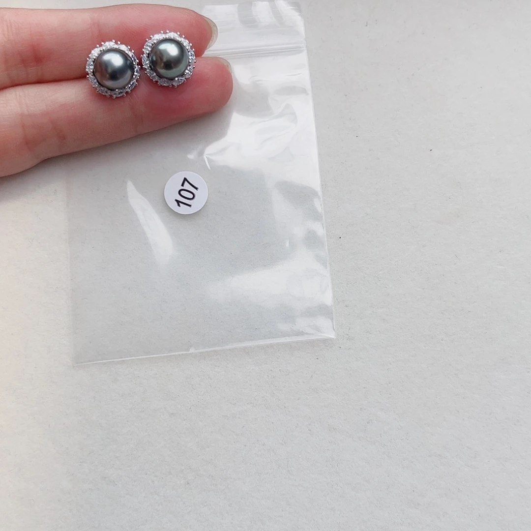 银S925镶嵌海水珍珠耳饰