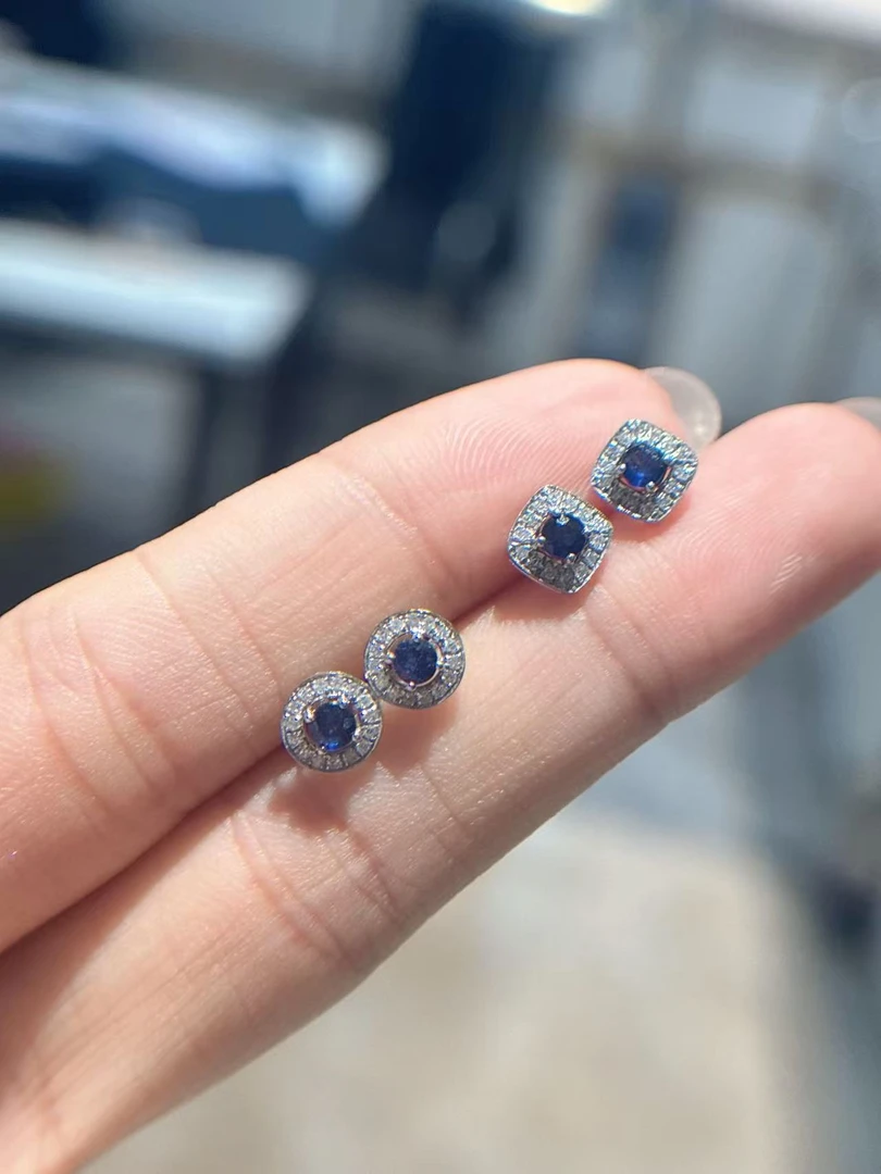 【玥霓高定】重金 蓝宝石围镶耳钉合集 多样性发其一