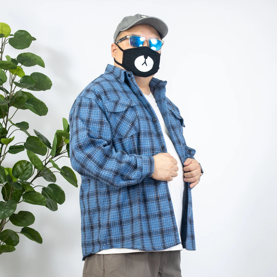 K叔2025秋季新款复古格子衬衫男长袖情侣潮牌工装衬衣宽松休闲