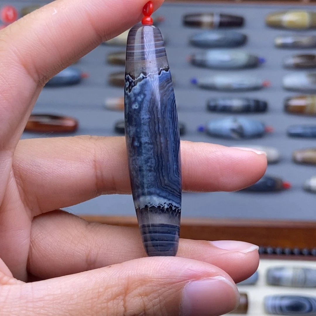 蓝***方玛瑙/玉髓未镶嵌颈饰