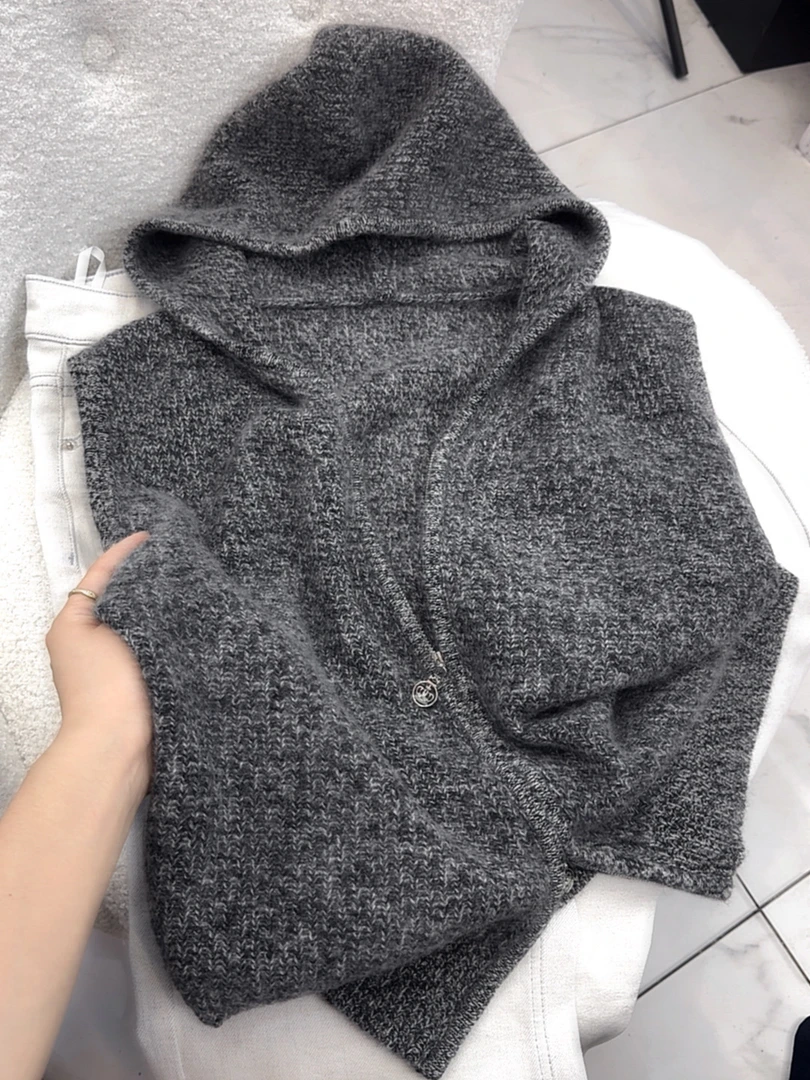 欧灰浣熊马甲」浣熊加绵羊毛！高质感外搭显瘦拉链针织马甲背心开衫