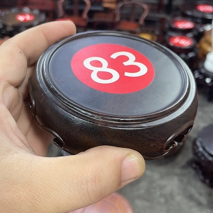 琉璃手工艺品红木底座工艺品8公分