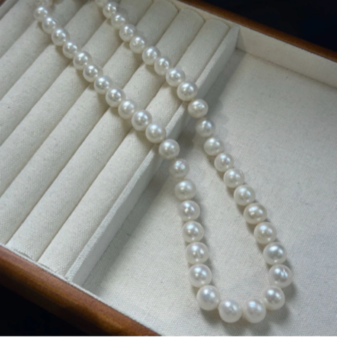 天然淡水珍珠项链10-11mm近正圆微瑕无核送妈妈婆婆新年礼物-X105