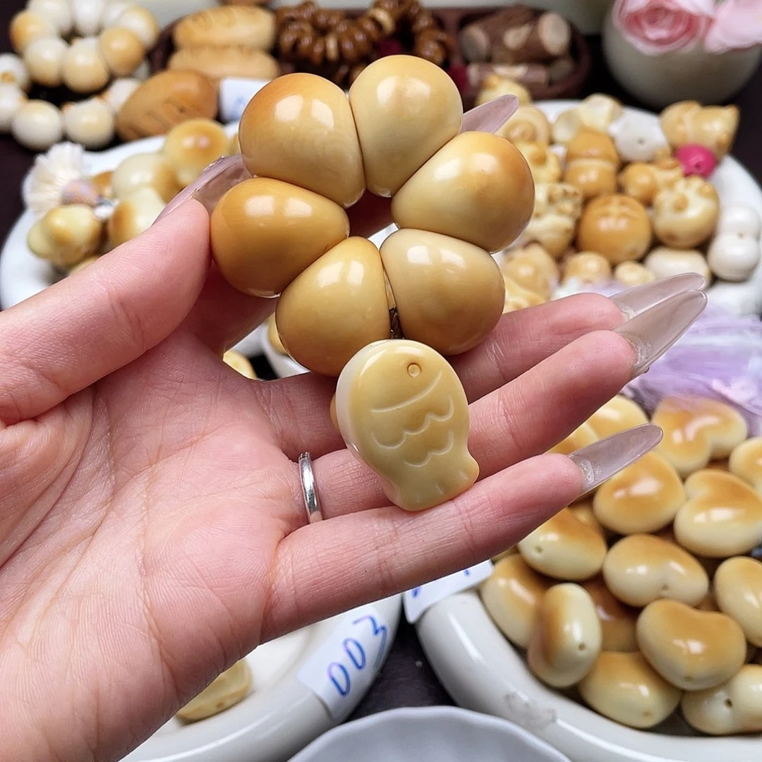 吊坠白玉菩提程*-一串成品c