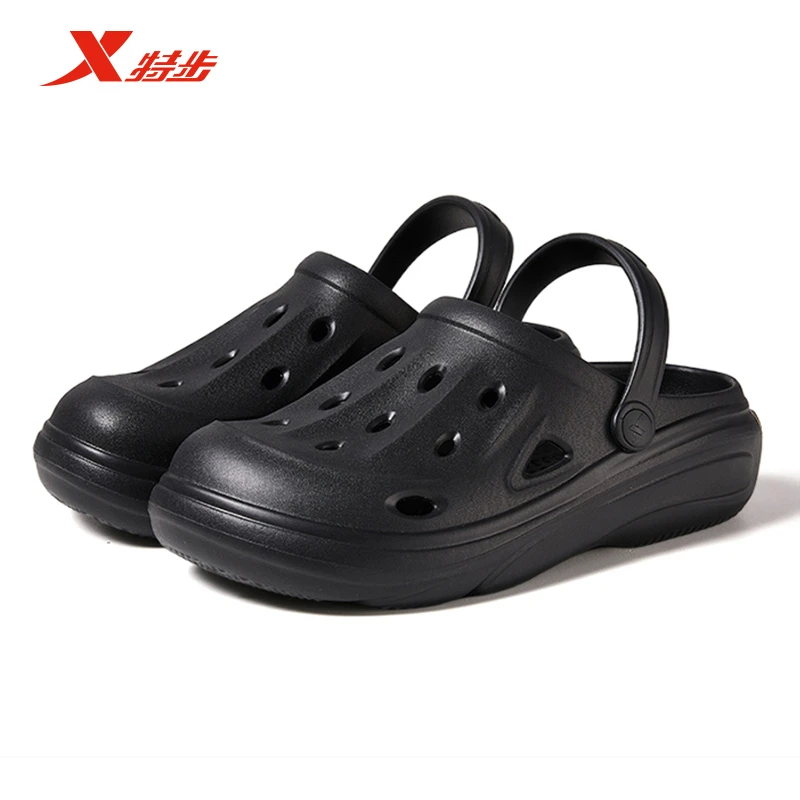特步洞洞鞋拖鞋男士款2025新款爆款防滑防臭沙滩鞋字拖鞋女鞋外穿