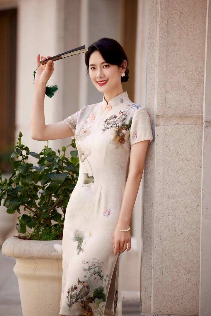 旗袍 中长款 双层（衣长约105cm）登科报喜  C479