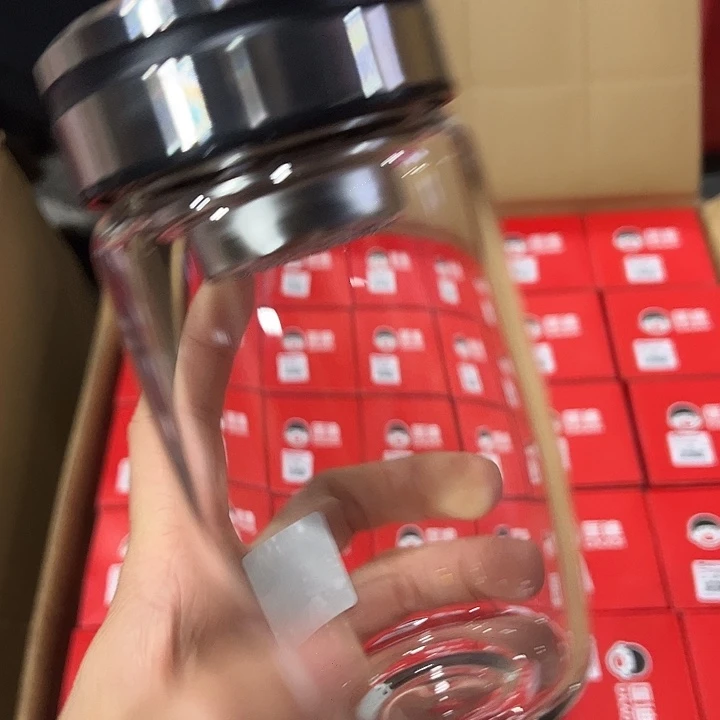 厚耀单层烫手玻璃杯500黑色微瑕