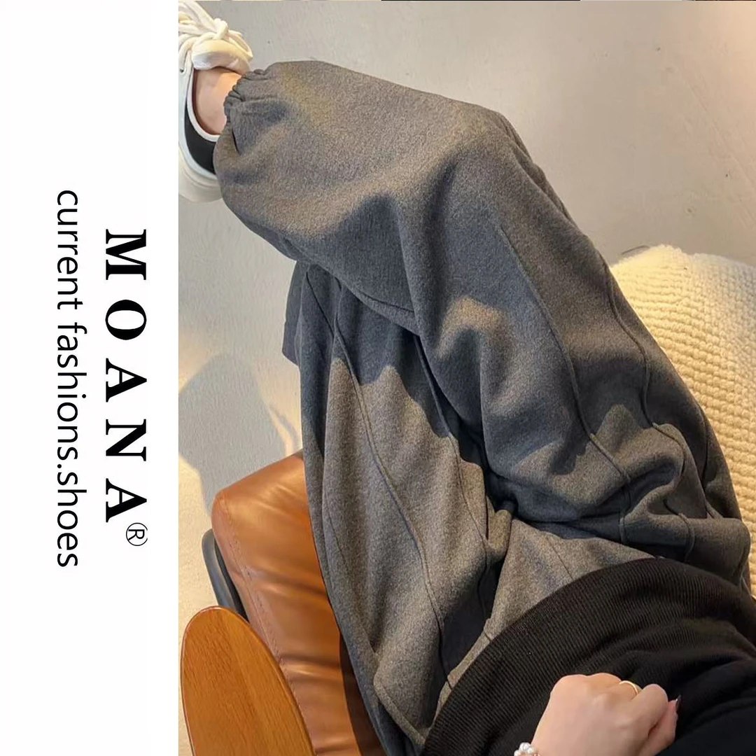 冬季羊毛裤加绒保暖卫裤运动工装裤韩版束脚裤潮搭宽松女裤YM7789