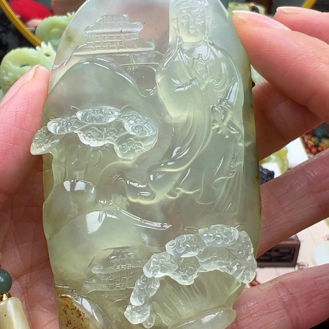 岫玉未镶嵌挂件挂件