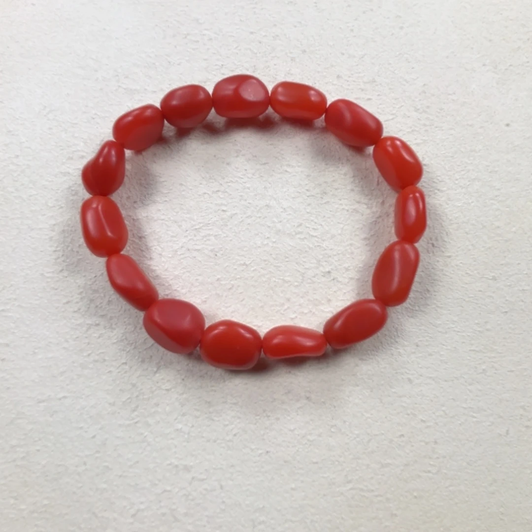 未镶嵌随型满肉柿子红手串南红玛瑙