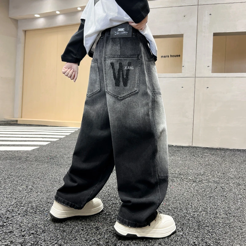男童裤子春秋款2025新款儿童秋装牛仔裤中大童秋季男孩秋季长裤潮
