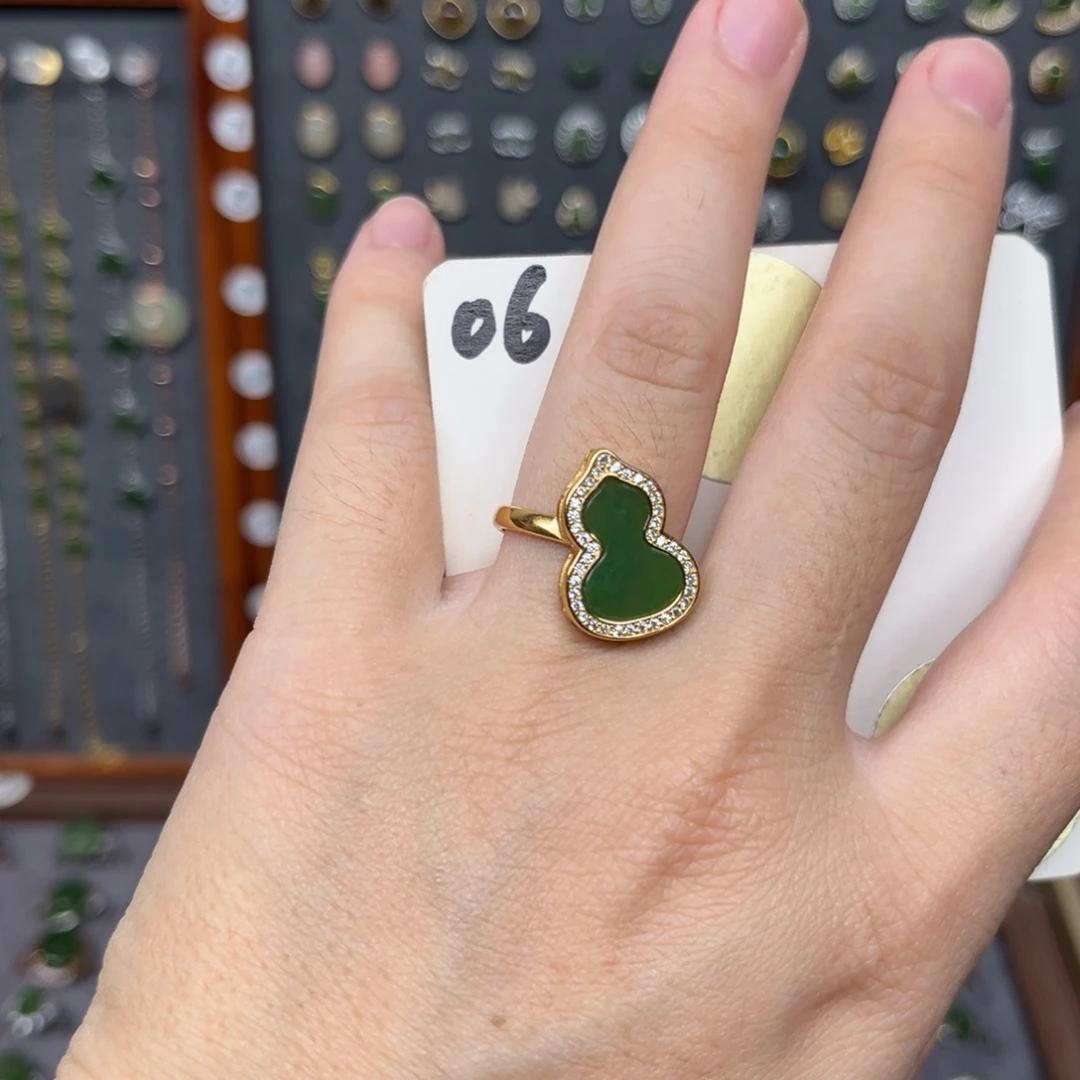 和田玉银S925镶嵌戒指