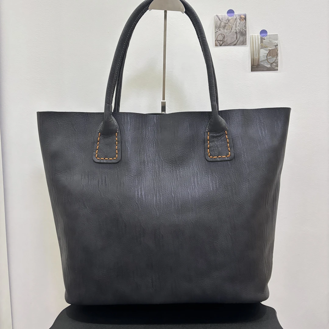 8640百搭简约大托特进口头层牛皮单肩大包真皮