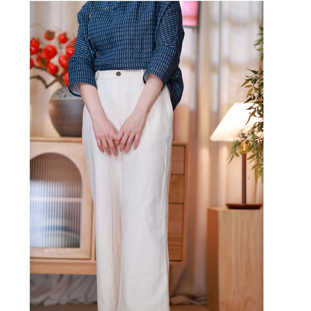 【半满自在】休闲气球裤简约松弛肌理感棉麻文艺女阔腿裤