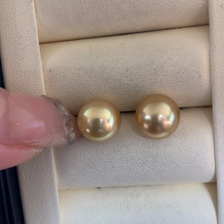 18K金镶嵌耳饰海水珍珠