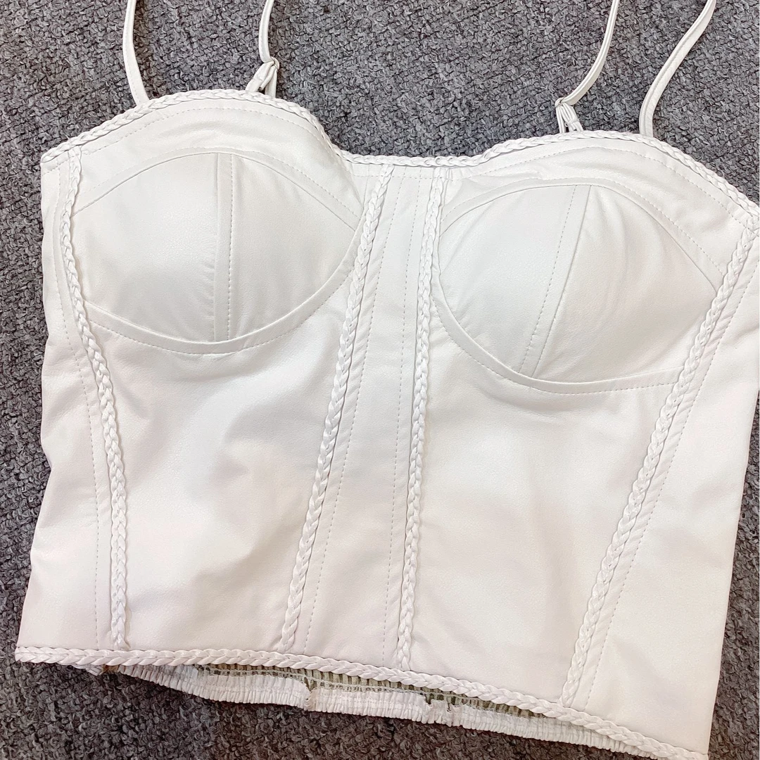 子艳家 修身显瘦时尚聚拢性感皮打底美背