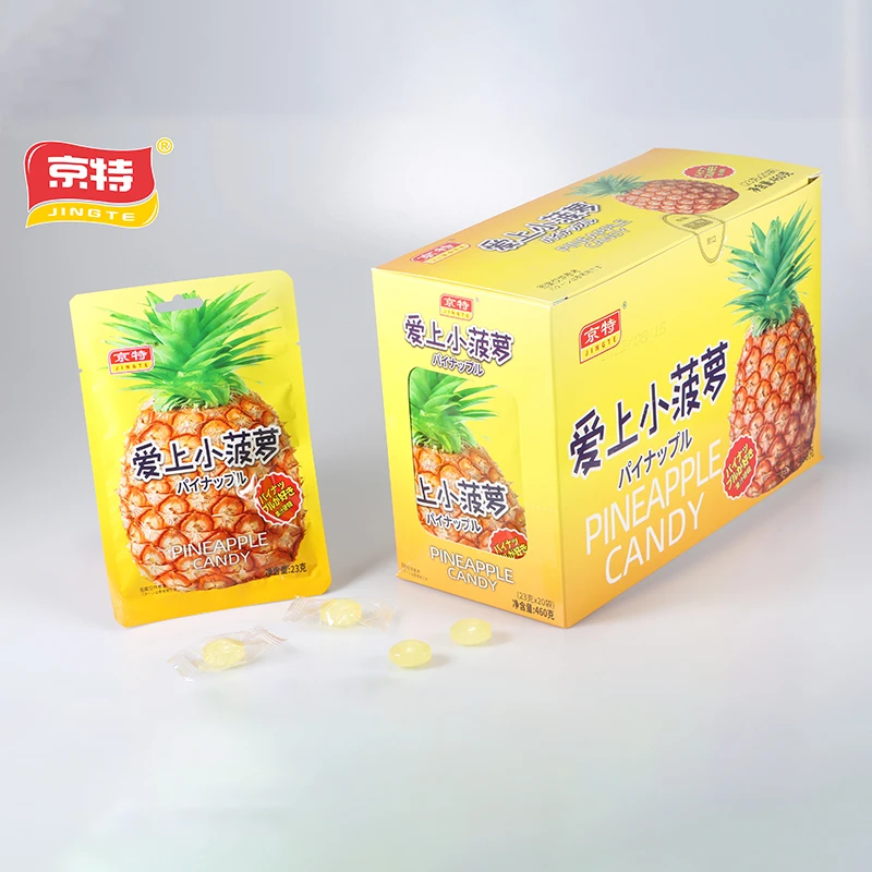 水果硬糖果汁菠萝奶莓荔枝樱桃白桃西瓜口味20包一盒