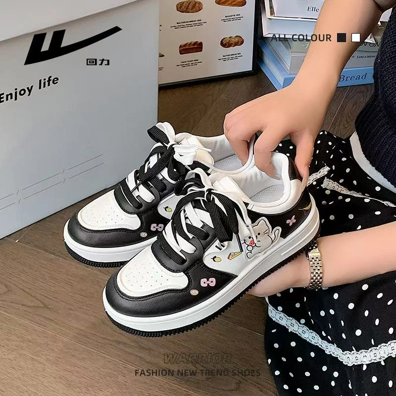 回力休闲板鞋女款2025秋季新款黑色百搭原创小众城市特工女款板鞋