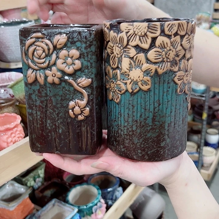 有孔.凑单10元陶瓷花盆发货！