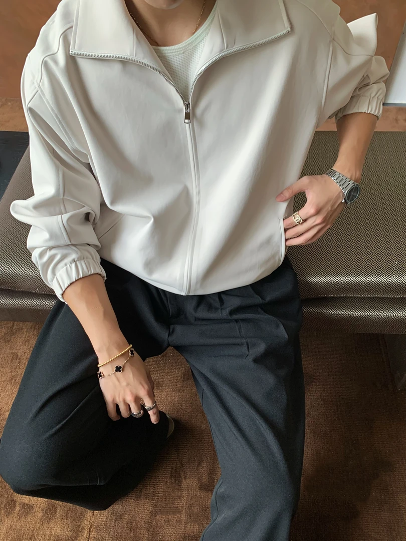 FS 25A/W【极简夹克】极简哈灵顿夹克短款宽松翻领外套时尚百搭