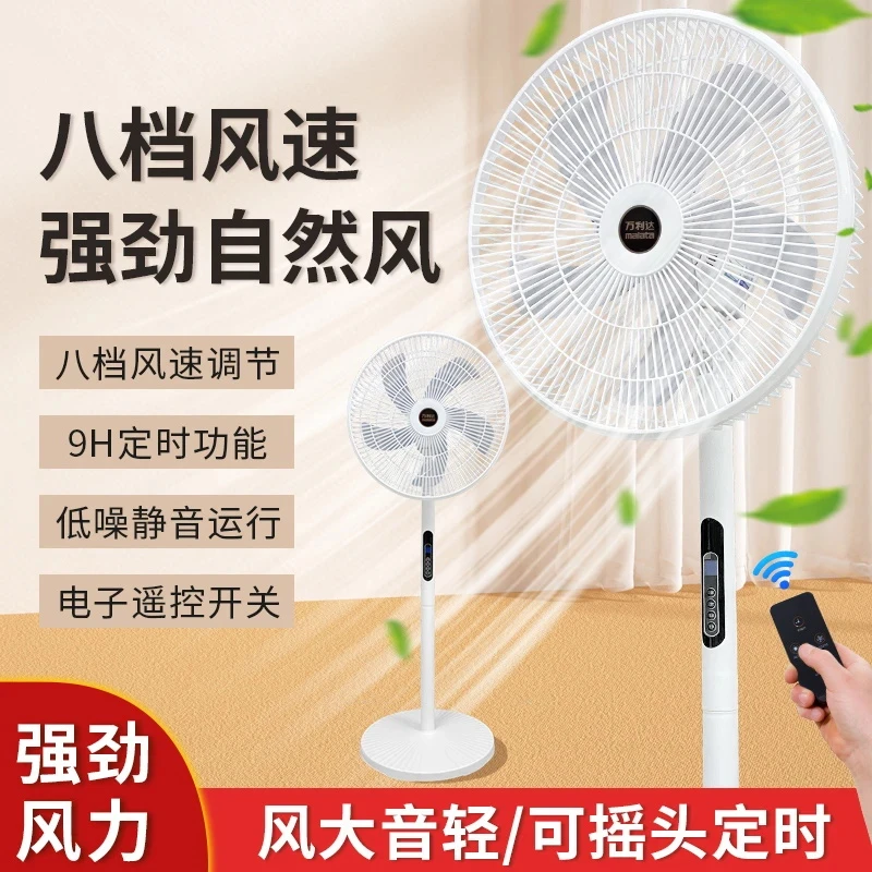 一级家用新款5叶电风扇家用16寸摇控定时强力立式循环落地扇