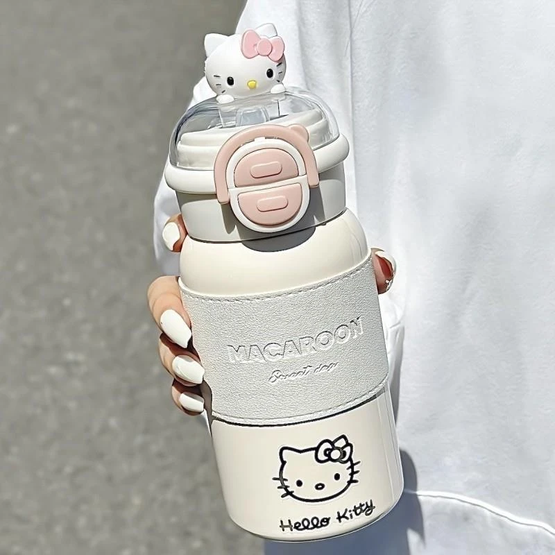 hellokitty保温杯双饮女2024新款316可爱学生吸管水杯子儿童kt猫