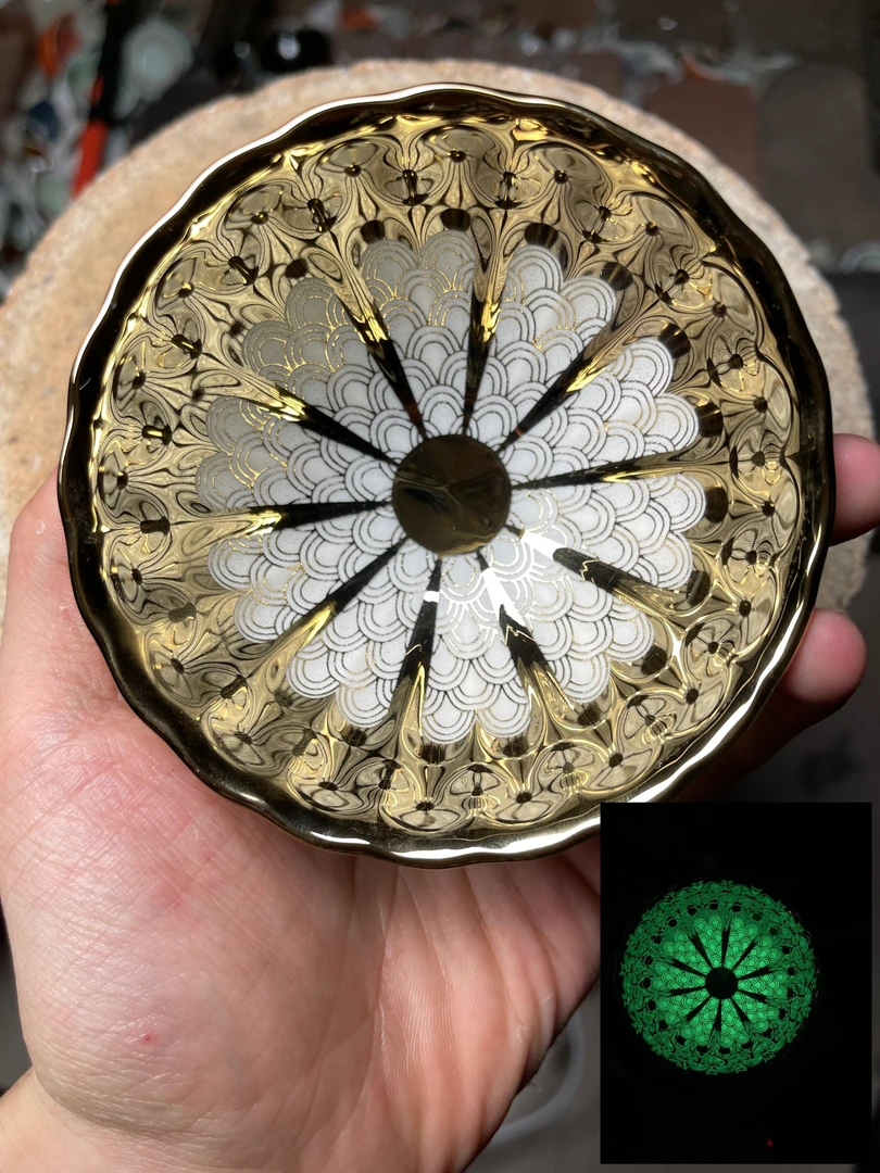 手工茶器 金玉满堂【新品夜光龙鳞】主人杯