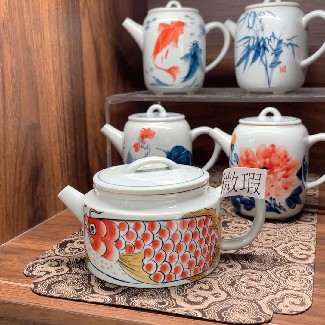 纯手绘釉下彩微瑕