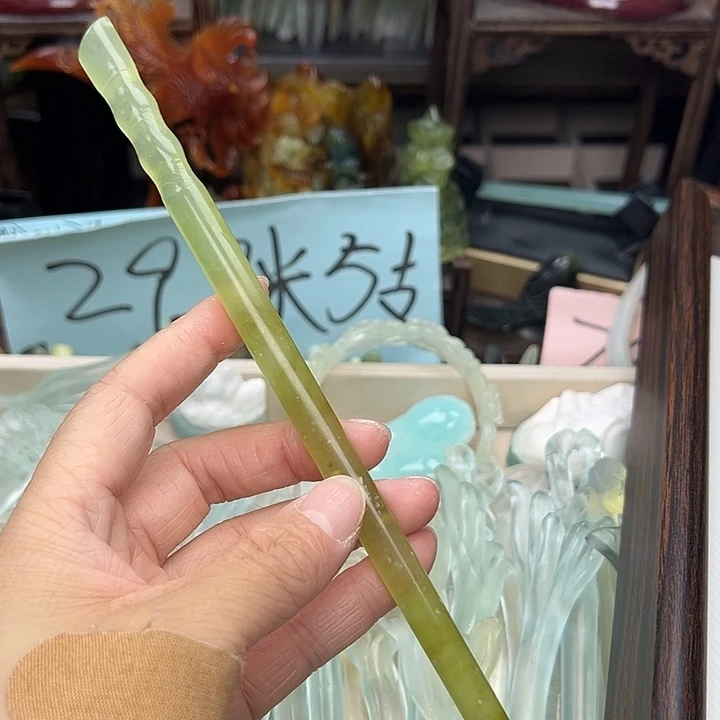 蛇纹石玉未镶嵌发簪