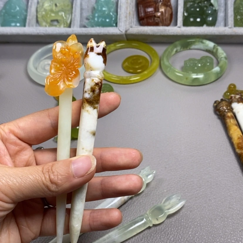 【闪购商品】蛇纹石玉未镶嵌挂件耳饰耳环项链发簪我****果