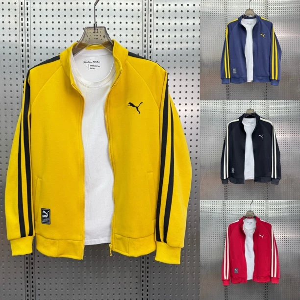 2025春季新款立领时尚百搭潮流休闲针织拼接色外套746