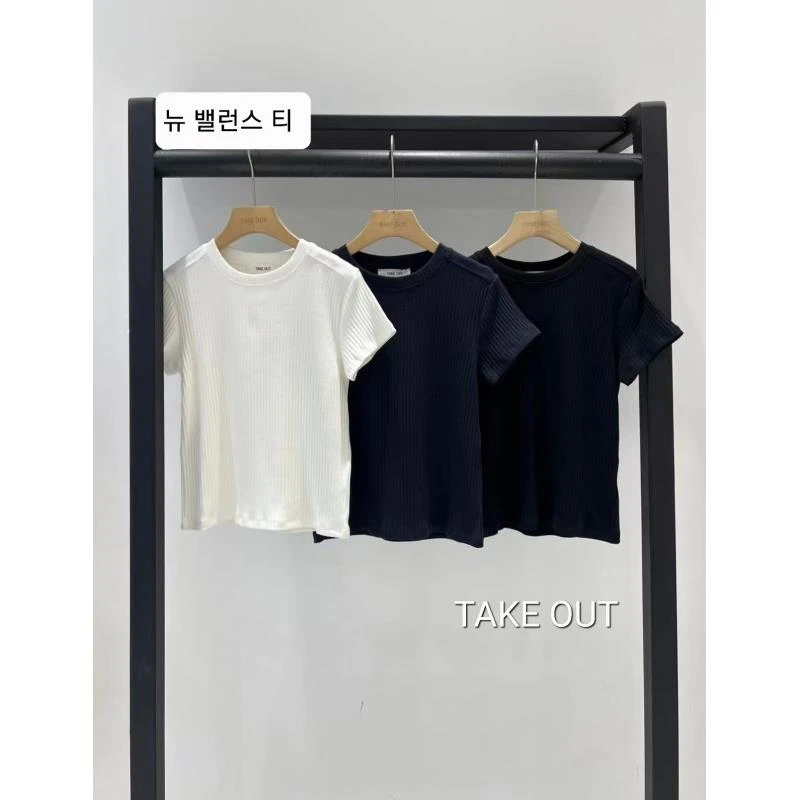 韩国欧巴家坎条圆领短袖608