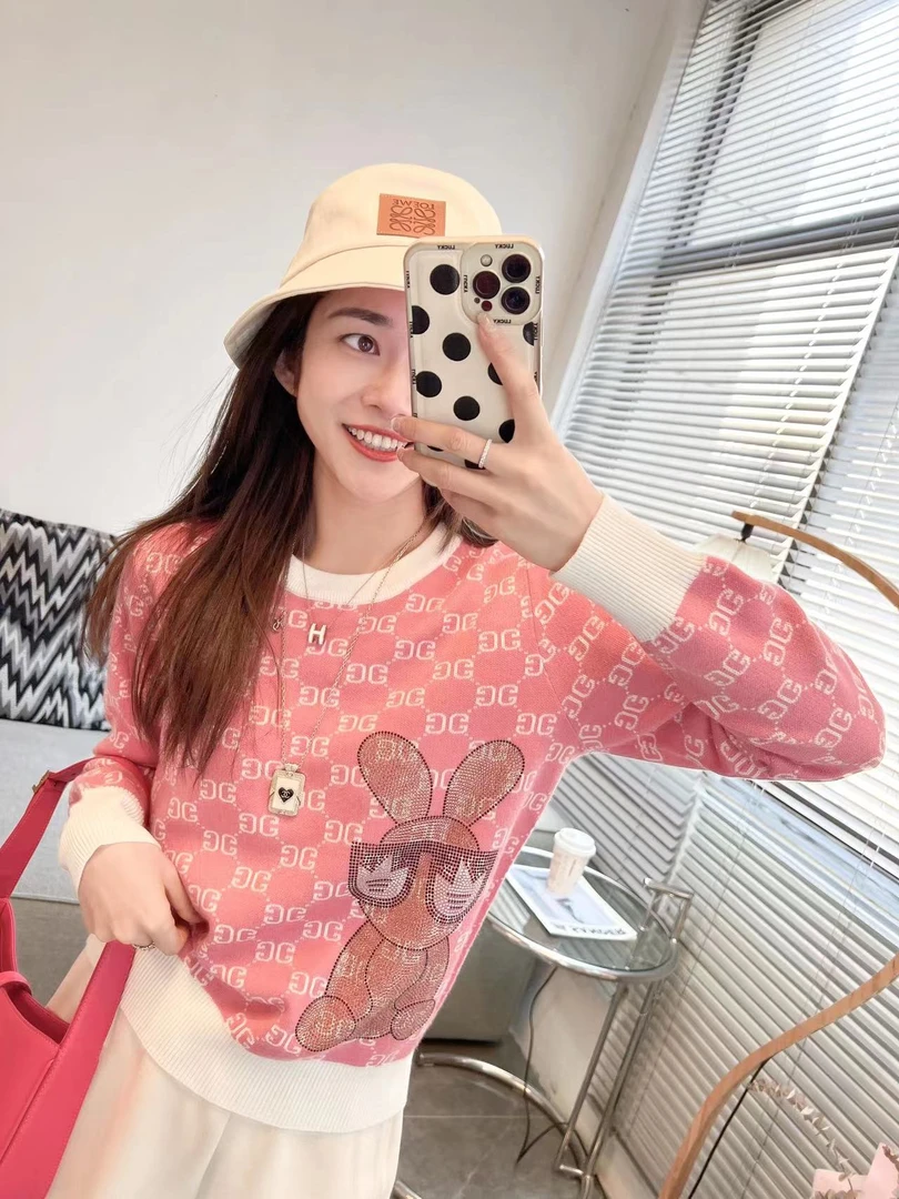 YTTRIUM LIN【烫钻兔长袖】新款针织衫长袖30024-30085